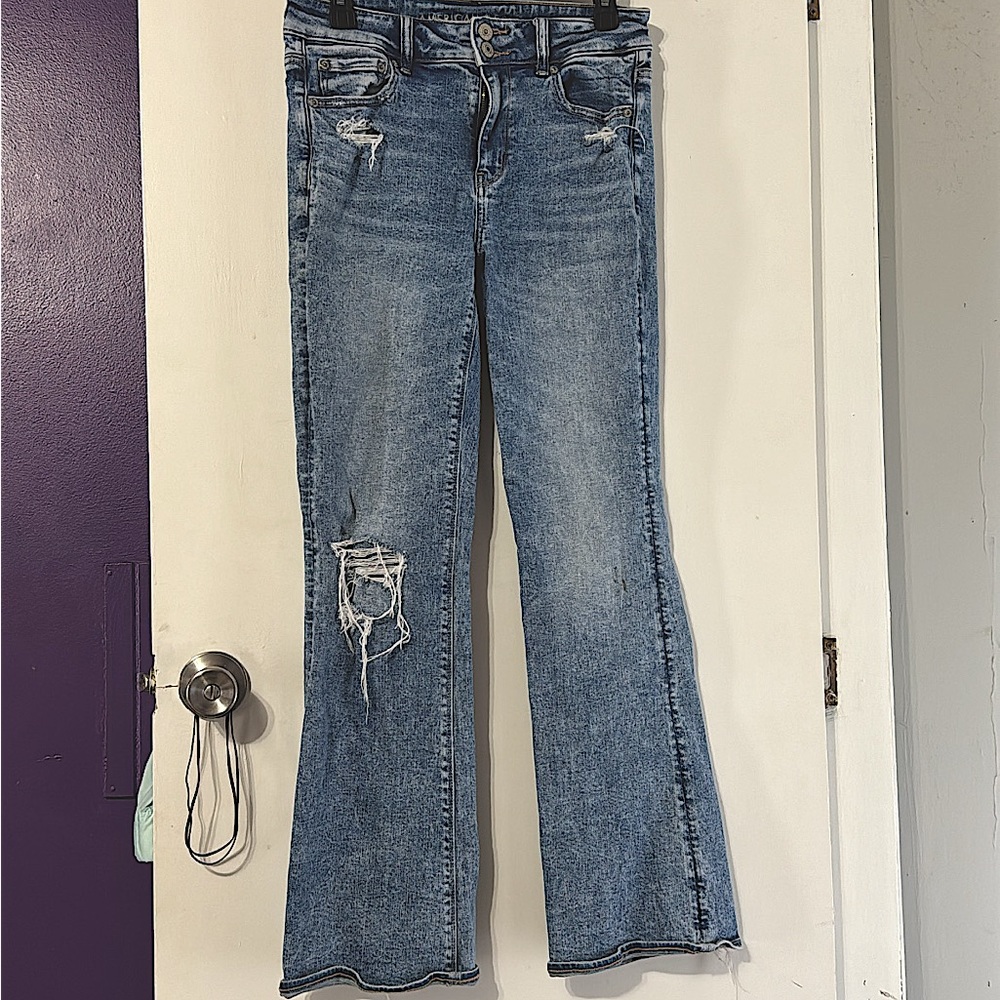 American eagle flare legs size 8